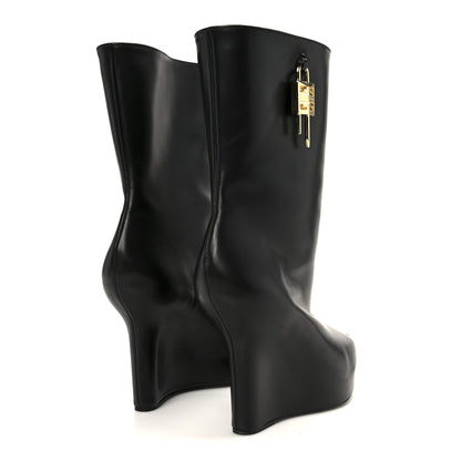 Givenchy Calfskin G Lock 80mm Wedge Low Boots 38 Black 5 of 10