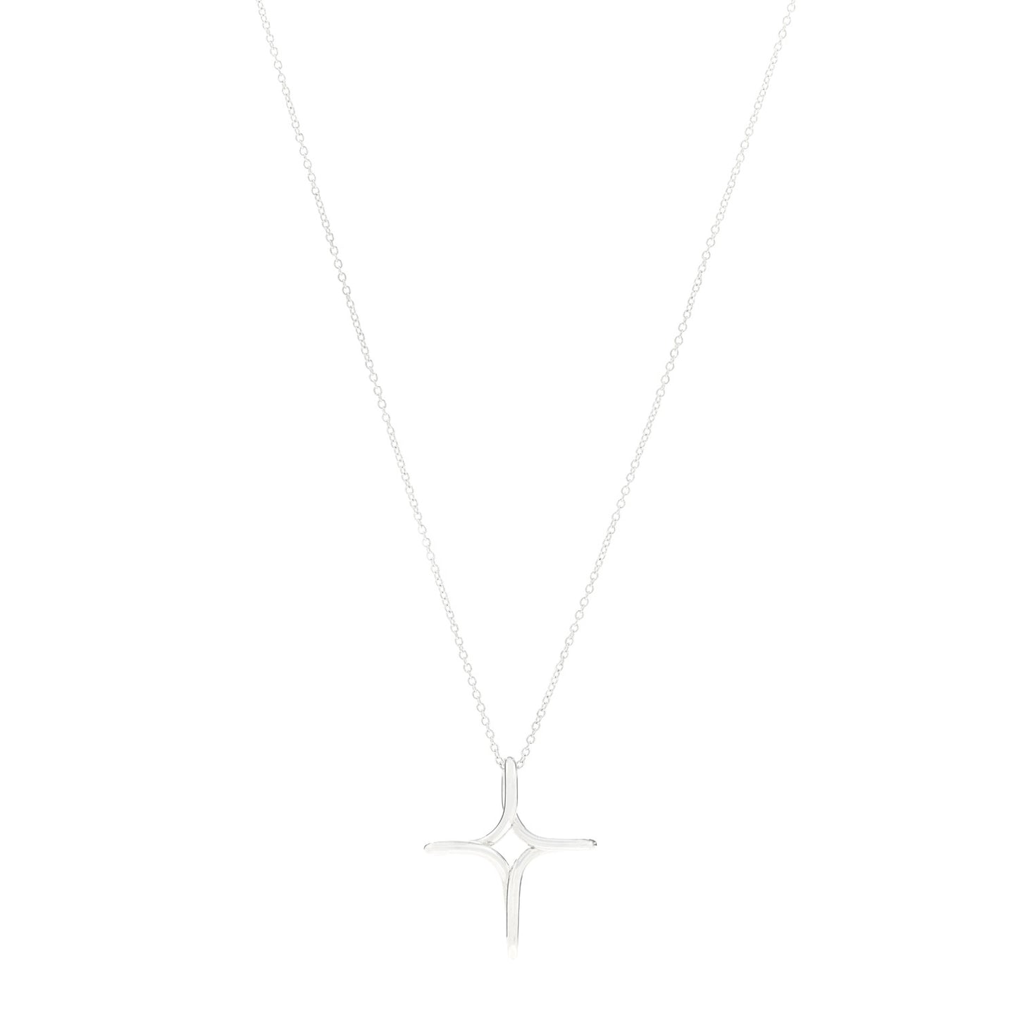 Sterling Silver Elsa Peretti Infinity Cross Pendant Necklace
