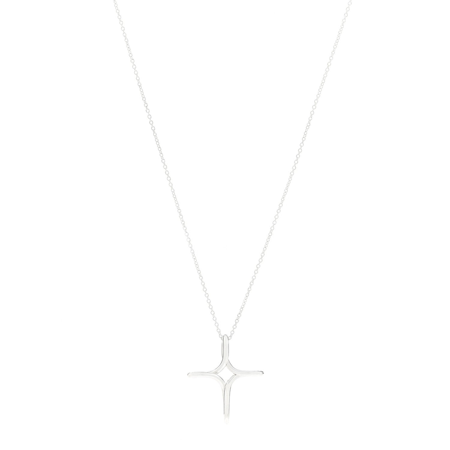 Tiffany Sterling Silver Elsa Peretti Infinity Cross Pendant Necklace 1 of 8