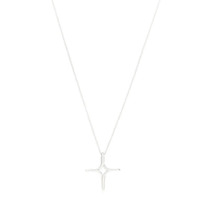 Tiffany Sterling Silver Elsa Peretti Infinity Cross Pendant Necklace 1 of 8