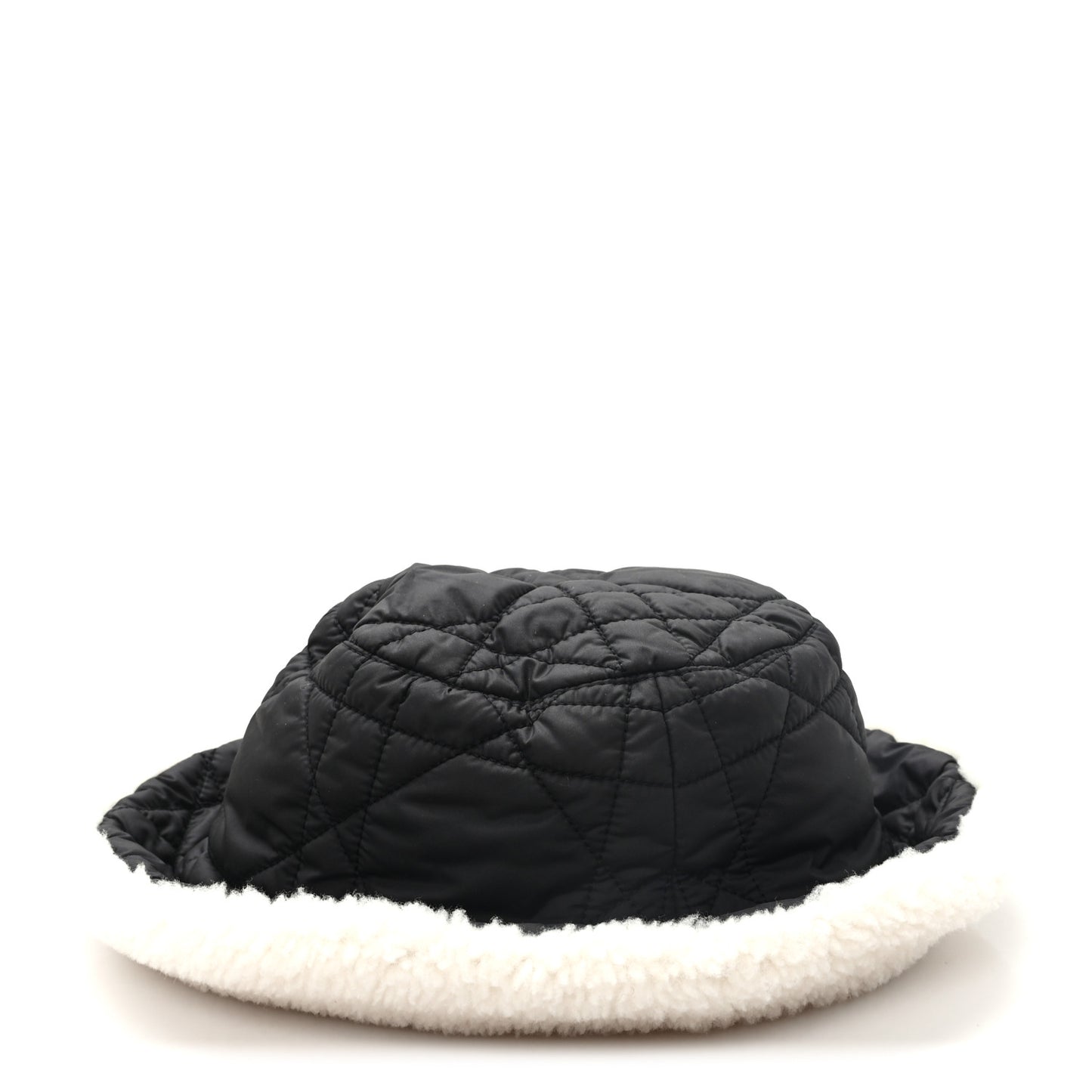 Nylon Shearling Cannage D-Bobby Bucket Hat 59 Black Ecru