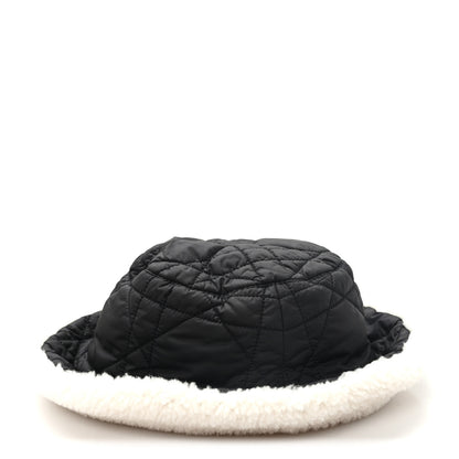 Christian Dior Nylon Shearling Cannage D-Bobby Bucket Hat 59 Black Ecru 6 of 8