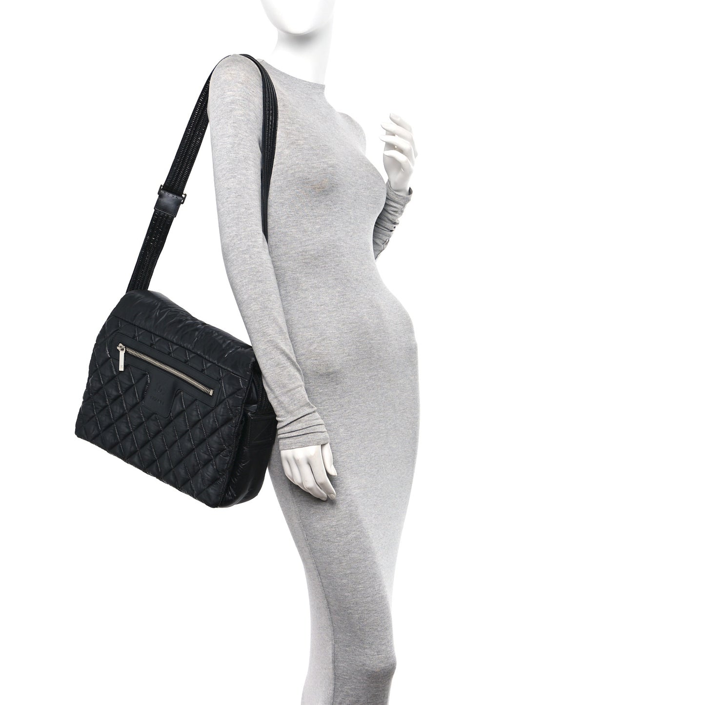 Nylon Coco Cocoon Messenger Bag Black