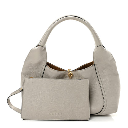 Gucci Grained Calfskin Softbit Medium Shoulder Bag Light Grey 3 of 13