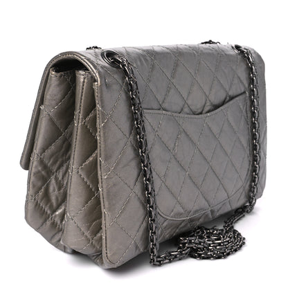 Chanel Metallic Aged Calfskin Quilted Accordion 2.55 Reissue Flap Silver 3 of 10