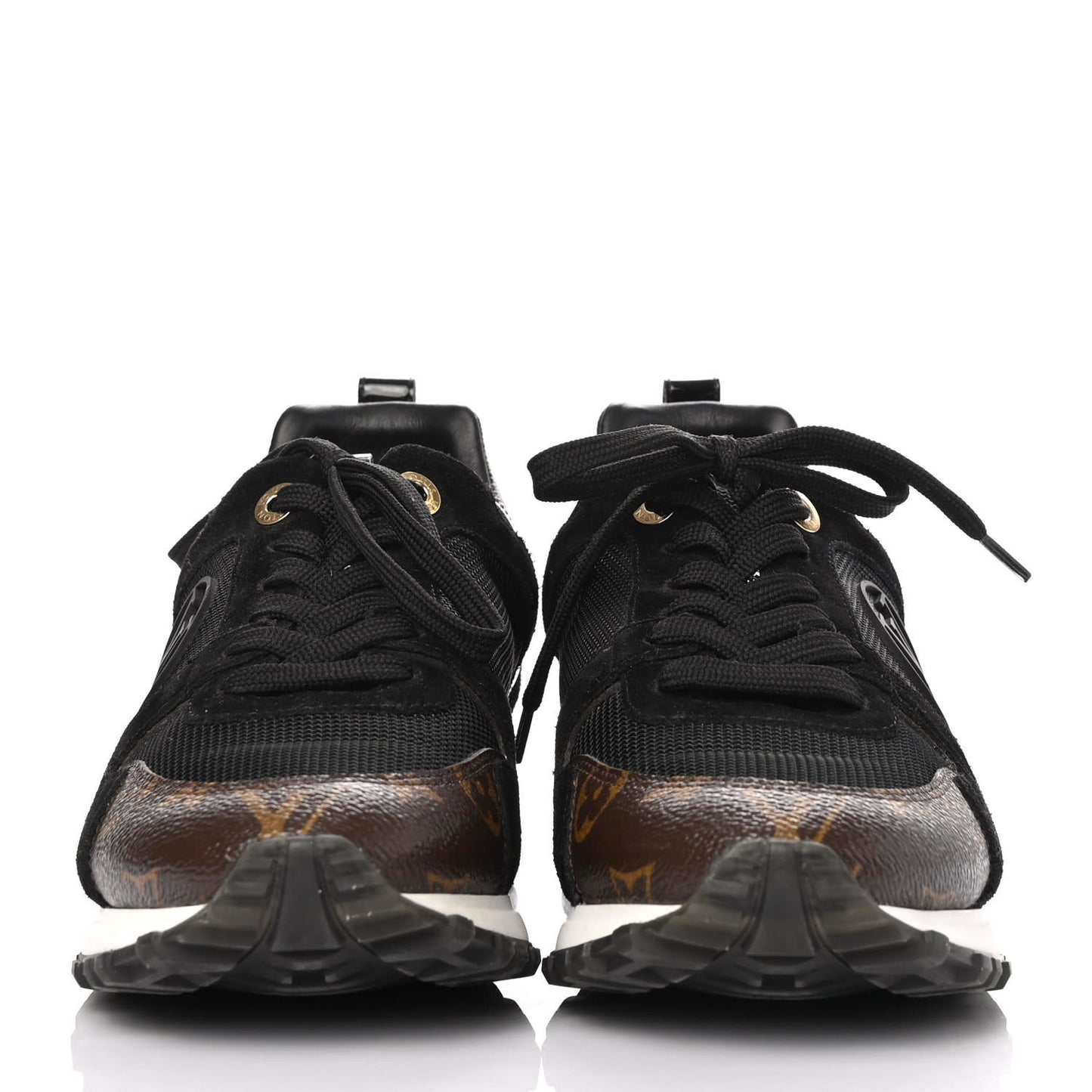 Suede Monogram Run Away Sneakers 38.5 Black