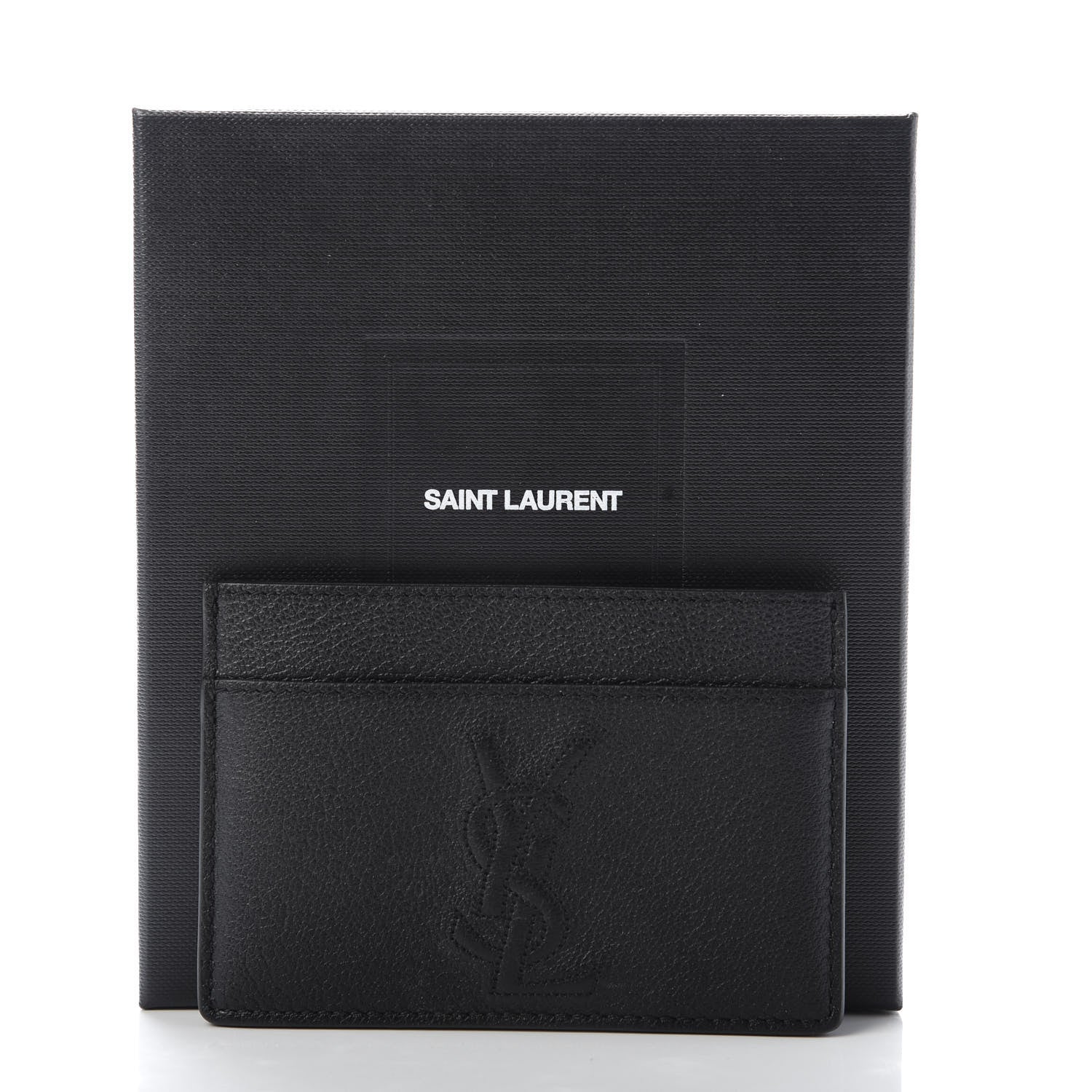 Saint Laurent Textured Calfskin Belle De Jour Card Case Black 8 of 8