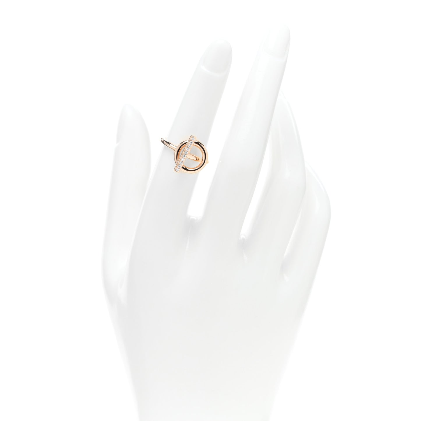 18K Rose Gold Diamond PM Echappee Ring 50 5.25