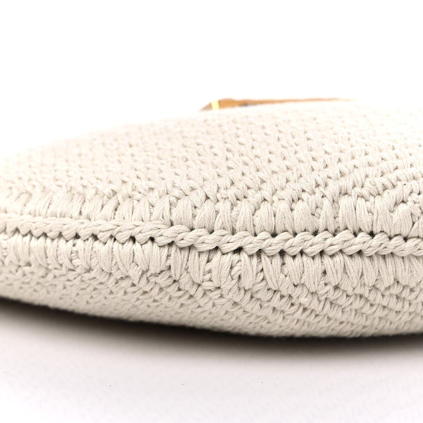 Fabric Crochet Vitello Grace Small Croissant Hobo Uovo