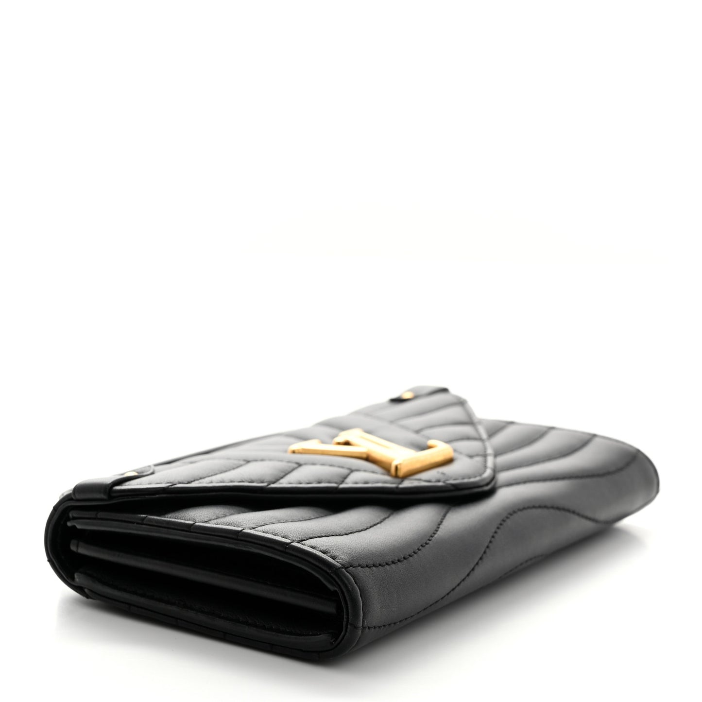 Calfskin New Wave Long Wallet Black