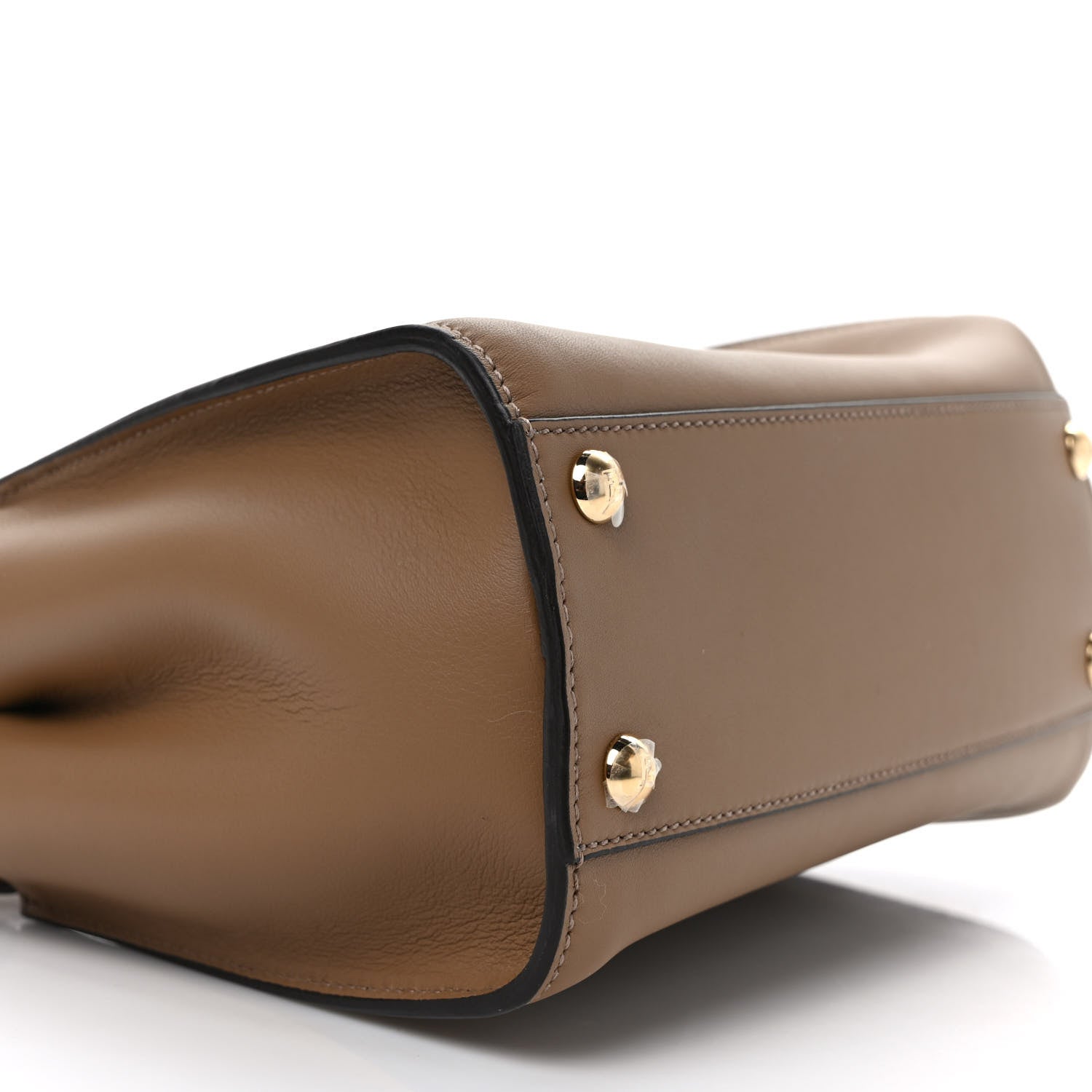 Fendi Vitello Seta Fabric Jacquard FF 1974 Mini Peekaboo Iconic Satchel Sand Tabacco Moro 7 of 10