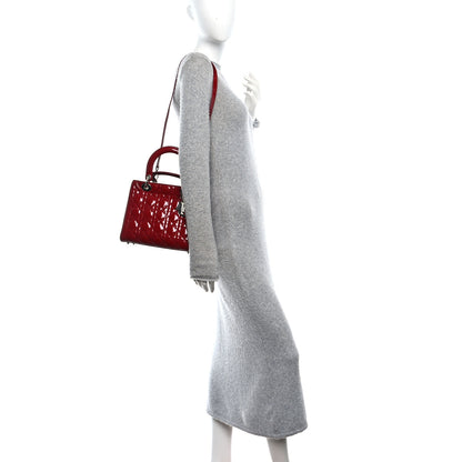 Christian Dior Patent Cannage Medium Lady Dior Red 2 of 10