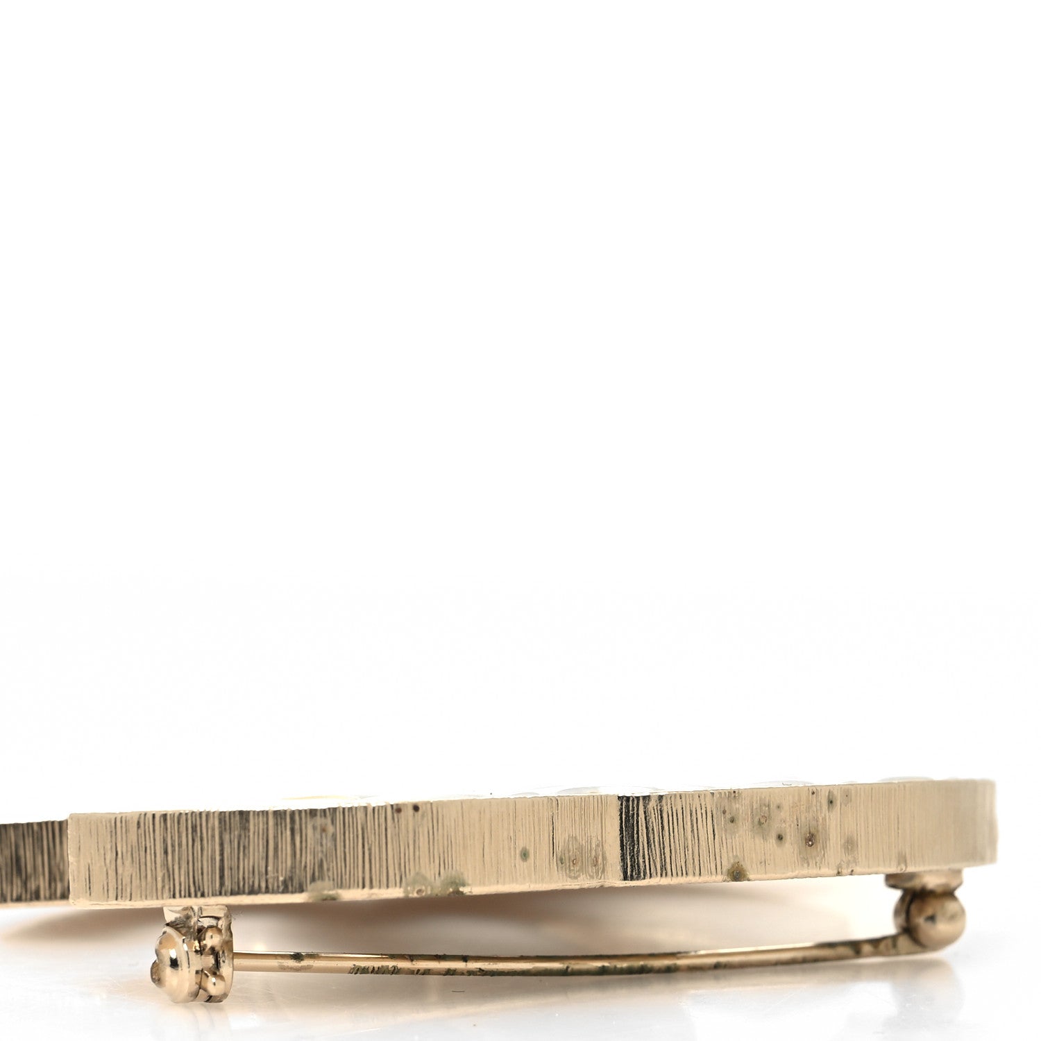 Chanel Metal Quilted CC Brooch Silver Gold 5 of 5
