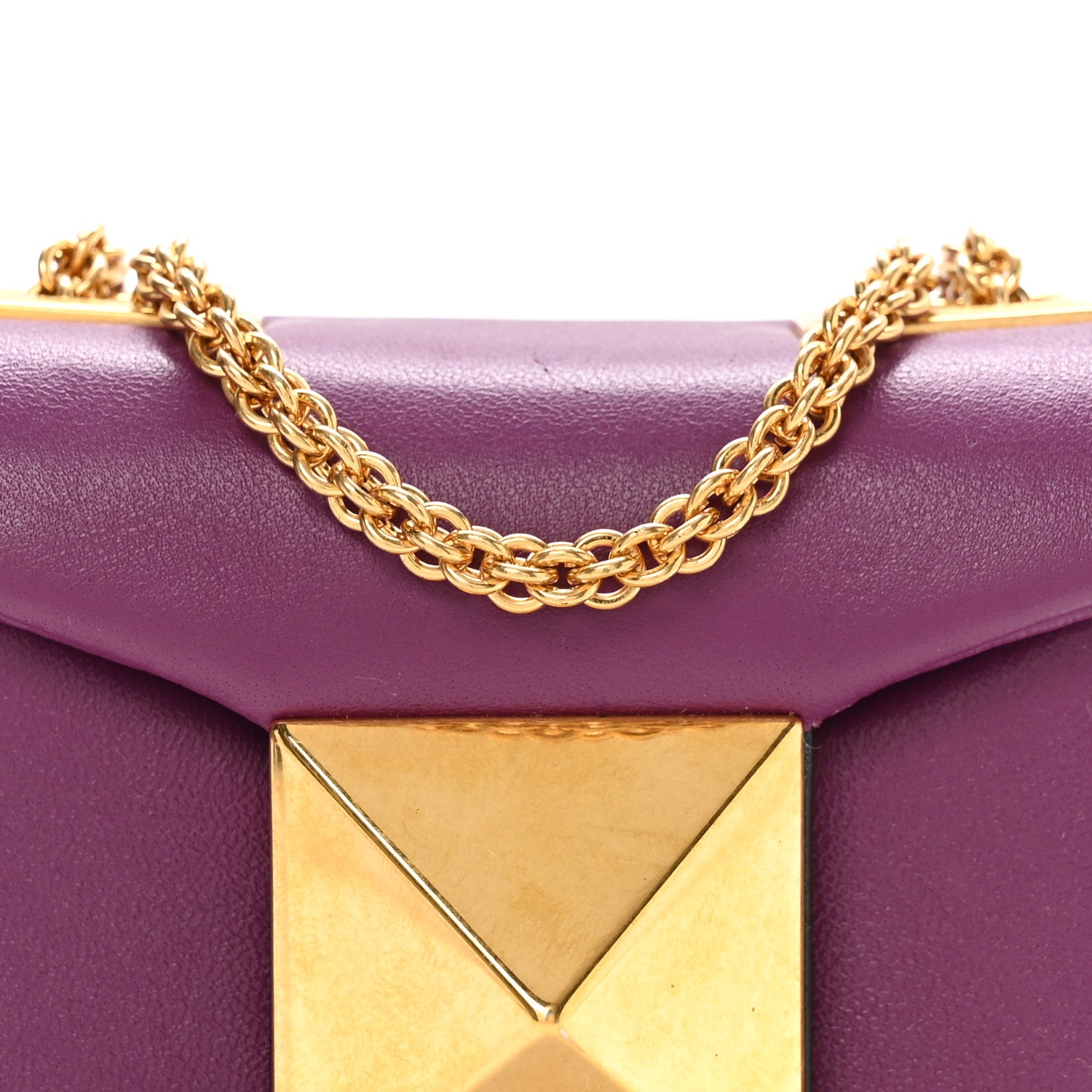 Valentino Garavani Nappa Micro One Stud Chain Bag Prune Prune 7 of 9