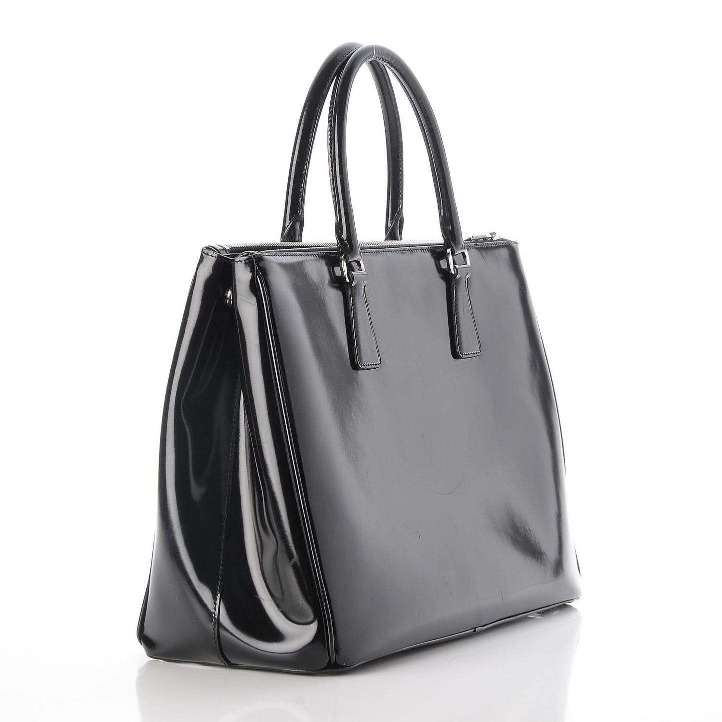 Spazzolato Large Galleria Double Zip Tote Nero Black