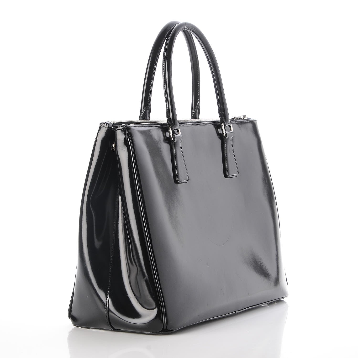 Prada Spazzolato Large Galleria Double Zip Tote Nero Black 3 of 11