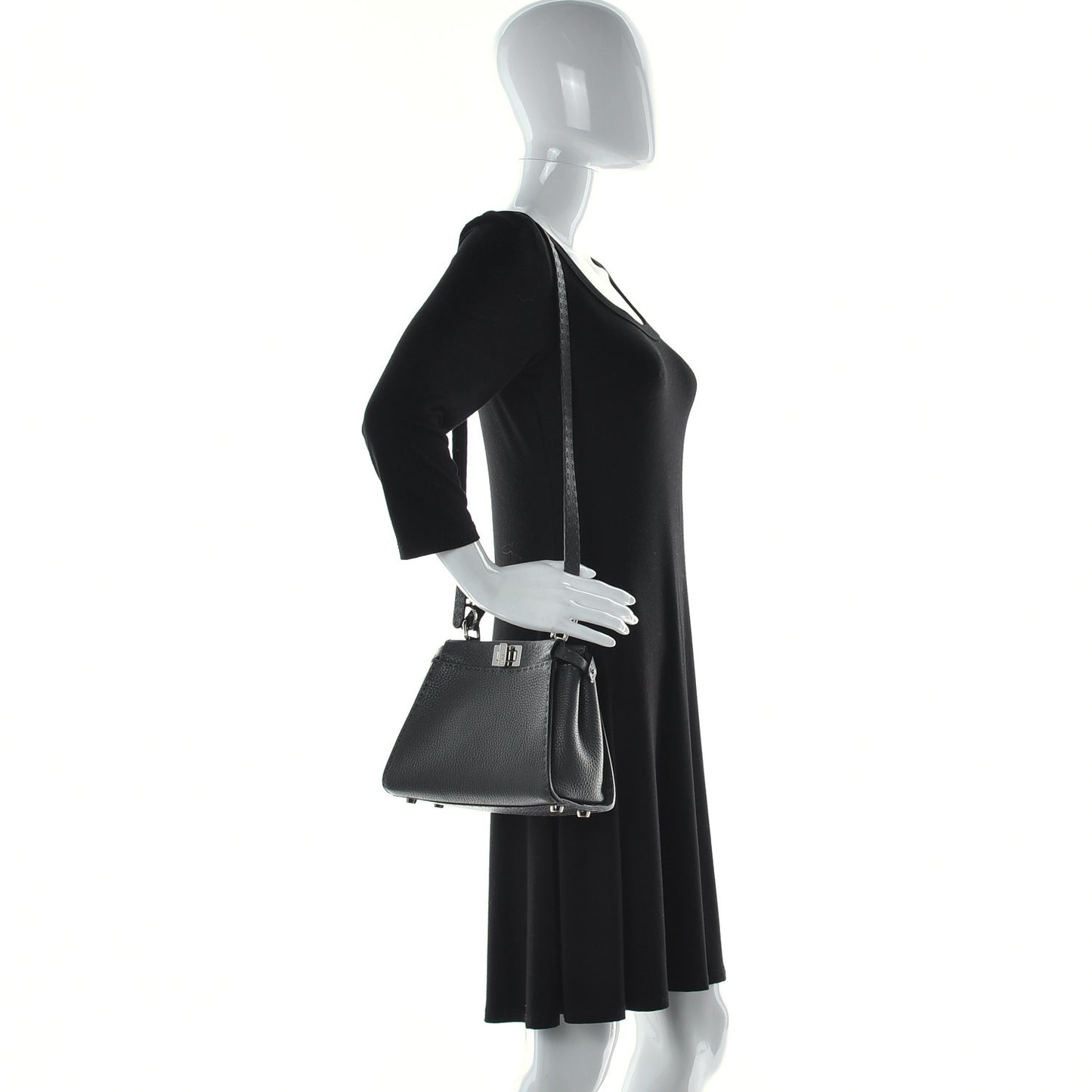 Cuoio Romano Selleria Bi-Color Mini Peekaboo Iconic Satchel Asfalto Latte