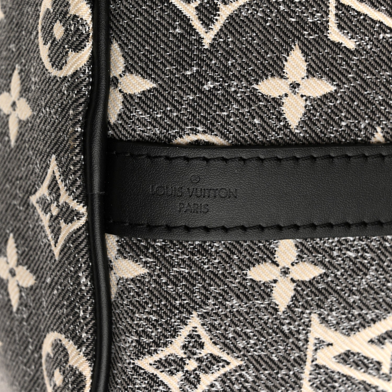 Louis Vuitton Denim Monogram Jacquard Speedy Bandouliere 25 Black 7 of 10