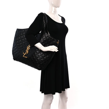 Saint Laurent Lambskin Quilted Maxi Icare Shopping Tote Black 2 of 9