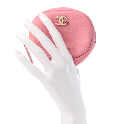Chanel Calfskin Camellia Zip Around Classic Coin Purse Pink 2 of 8