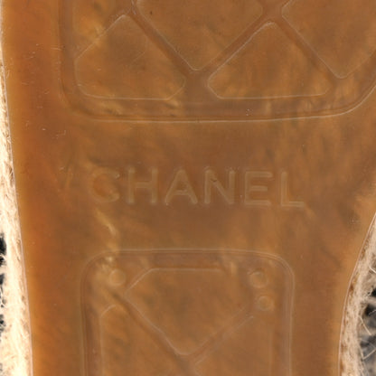 Chanel Tweed Grosgrain CC Espadrilles 38 Grey Black 7 of 10