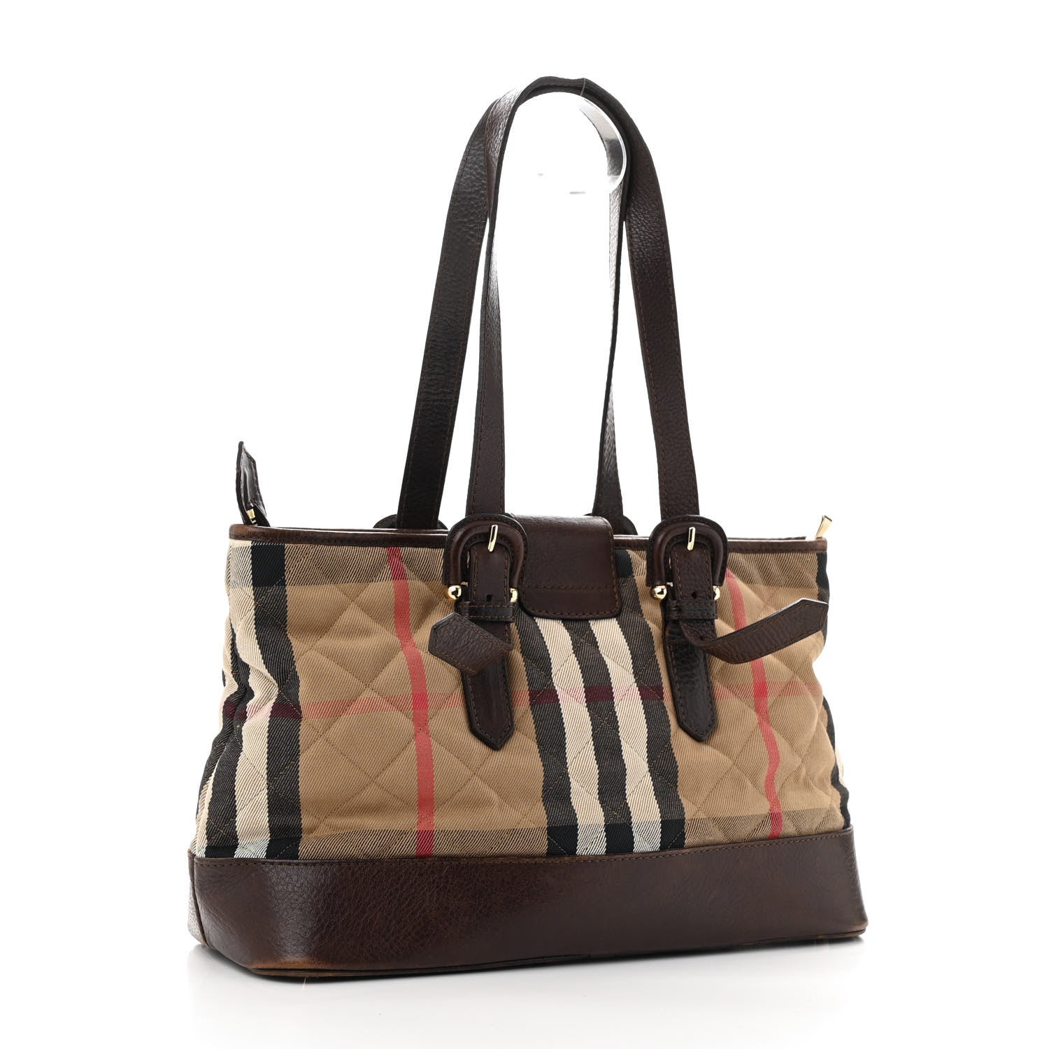 Burberry House Check Quilted Tote Brown 3 of 18