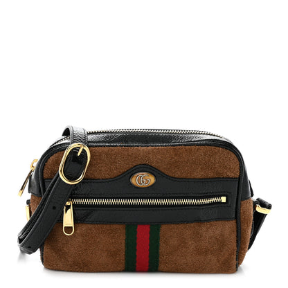 Gucci Suede Patent Web Small Ophidia Shoulder Bag Nocciola Black 1 of 10