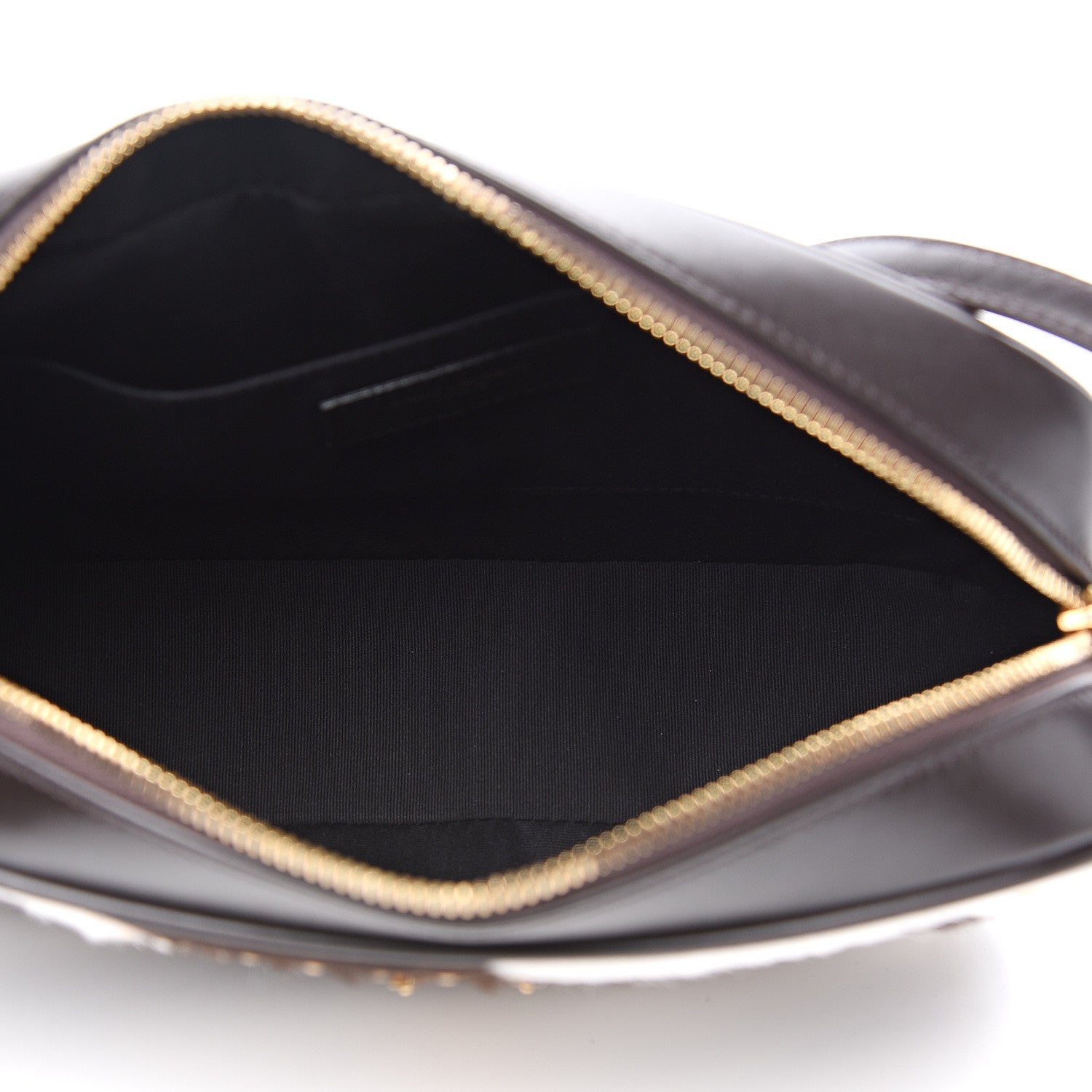 Saint Laurent Pony Hair Calfskin Studded Monogram Lou Camera Bag Dusty White Brown 4 of 9