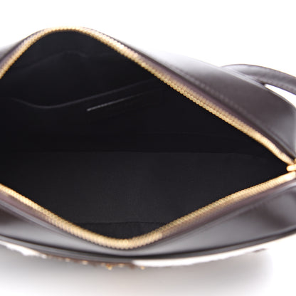 Saint Laurent Pony Hair Calfskin Studded Monogram Lou Camera Bag Dusty White Brown 4 of 9