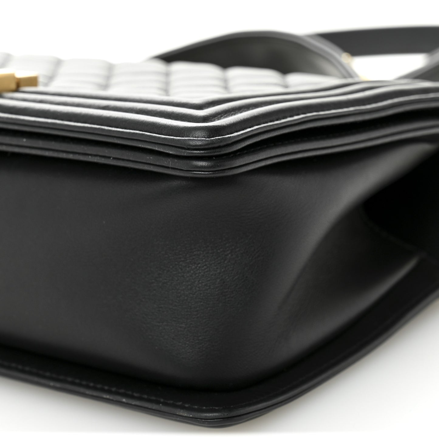 Calfskin Medium Boy Logo Top Handle Flap Black