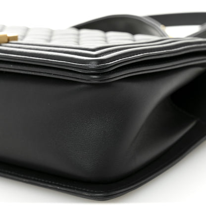 Chanel Calfskin Medium Boy Logo Top Handle Flap Black 10 of 10
