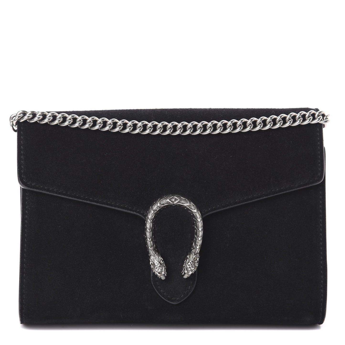 Suede Mini Dionysus Chain Wallet Black