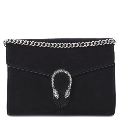 Gucci Suede Mini Dionysus Chain Wallet Black 1 of 8