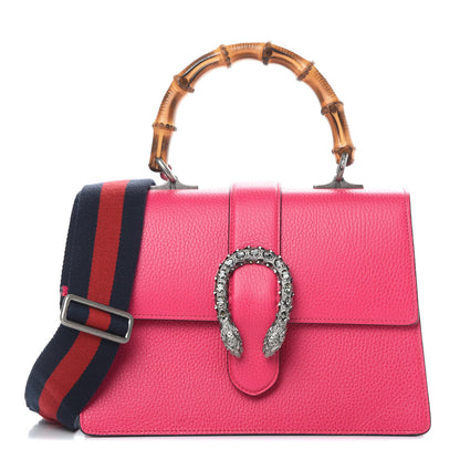 Gucci Dollar Calfskin Crystal Web Medium Dionysus Bamboo Top Handle Bag Box Pink Black Diamond 1 of 11