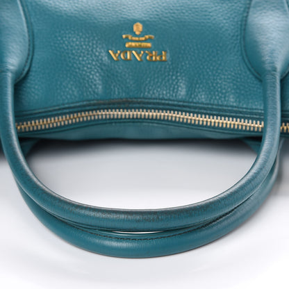 Prada Vitello Daino Shopping Tote Turchese 11 of 15