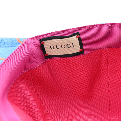Gucci X MLB Calfskin Stampato 3D GG Monogram NY Yankees Baseball Hat M Blue 8 of 11