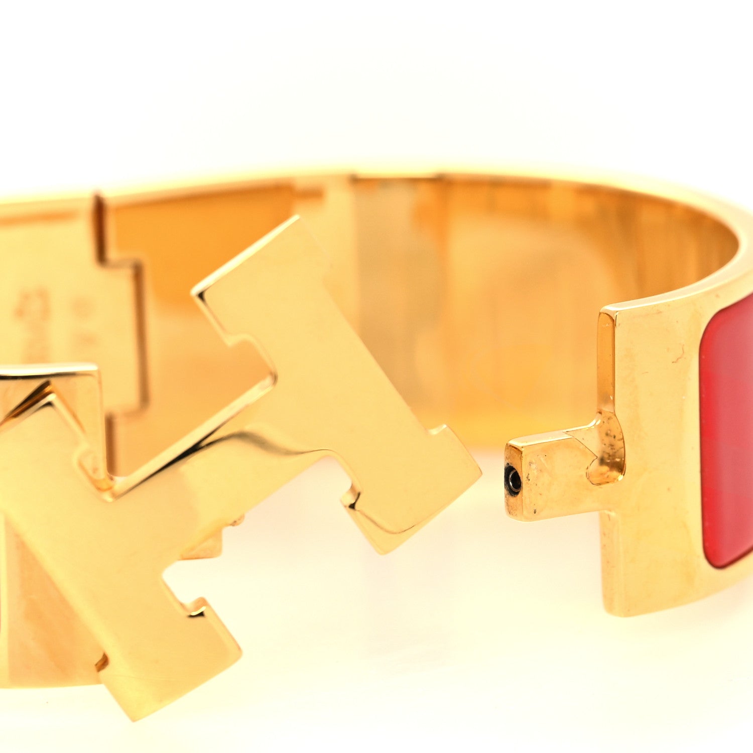 Hermes Enamel Wide Clic Clac H Bracelet PM Red 4 of 5