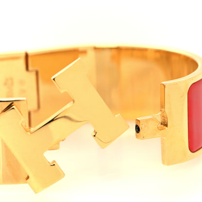 Hermes Enamel Wide Clic Clac H Bracelet PM Red 4 of 5