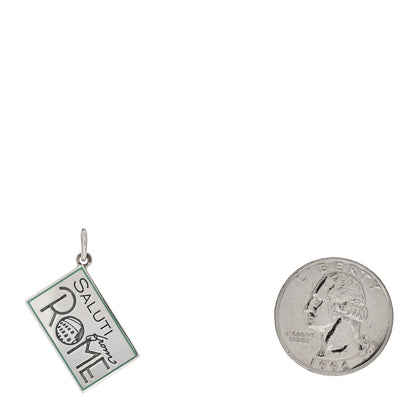 Tiffany Sterling Silver Enamel Rome Postcard Charm Blue 2 of 3