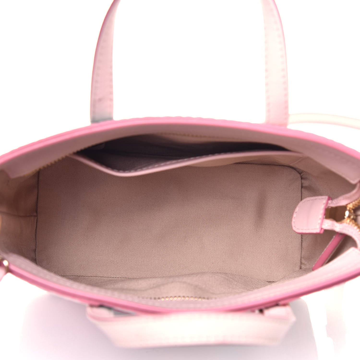 MCM Visetos Floral Leopard Mini Anya Top Zip Shopper Tote Pink 5 of 9