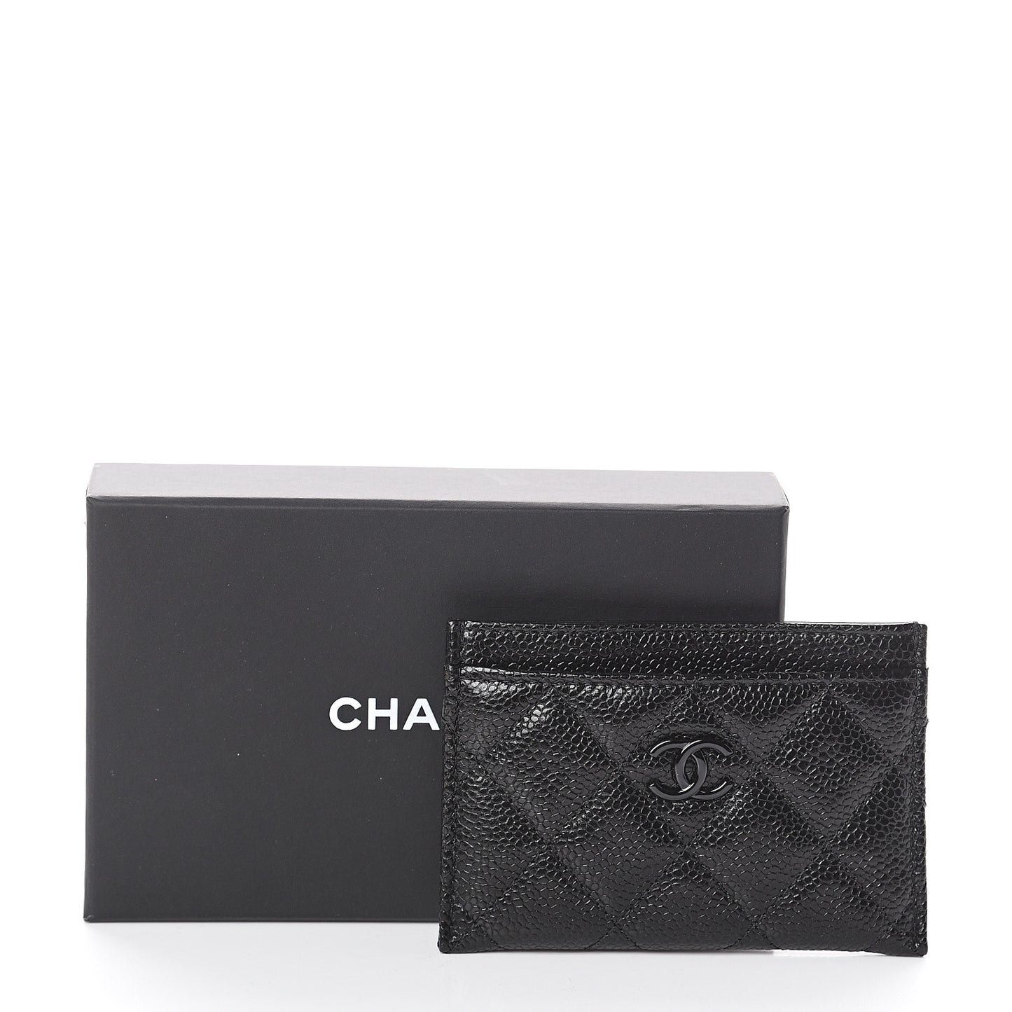 Caviar Quilted Incognito Card Holder Black