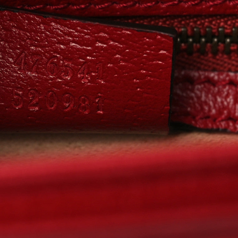 GG Supreme Monogram Small Queen Margaret Top Handle Bag Red