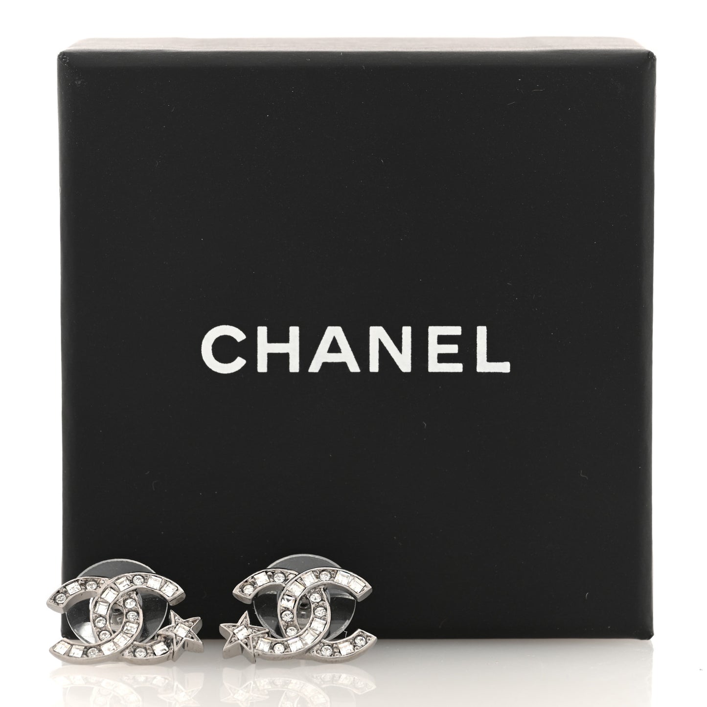 Crystal CC Starfall Earrings Silver