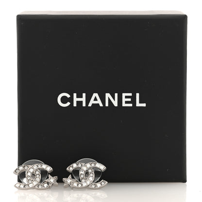 Chanel Crystal CC Starfall Earrings Silver 5 of 5