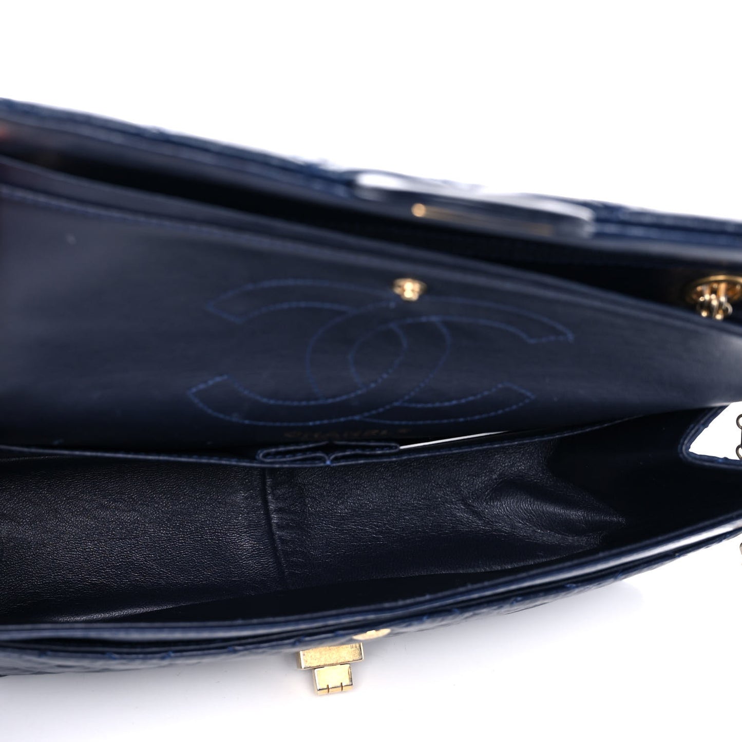 Aged Calfskin Quilted 2.55 Reissue 226 Flap Navy Blue