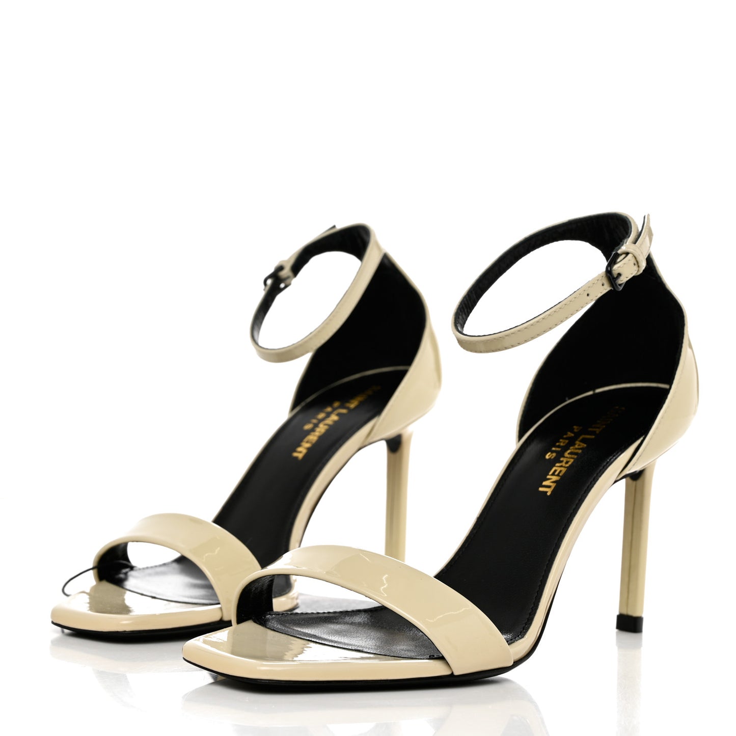 Patent Calfskin Amber 85 Ankle Strap Sandals 35 Neutro