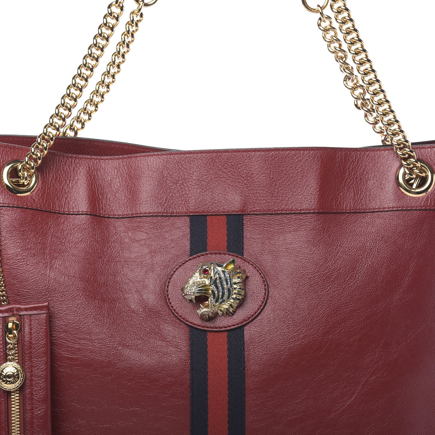 Gucci Calfskin Large Rajah Chain Tote Romantic Cherry 8 of 10
