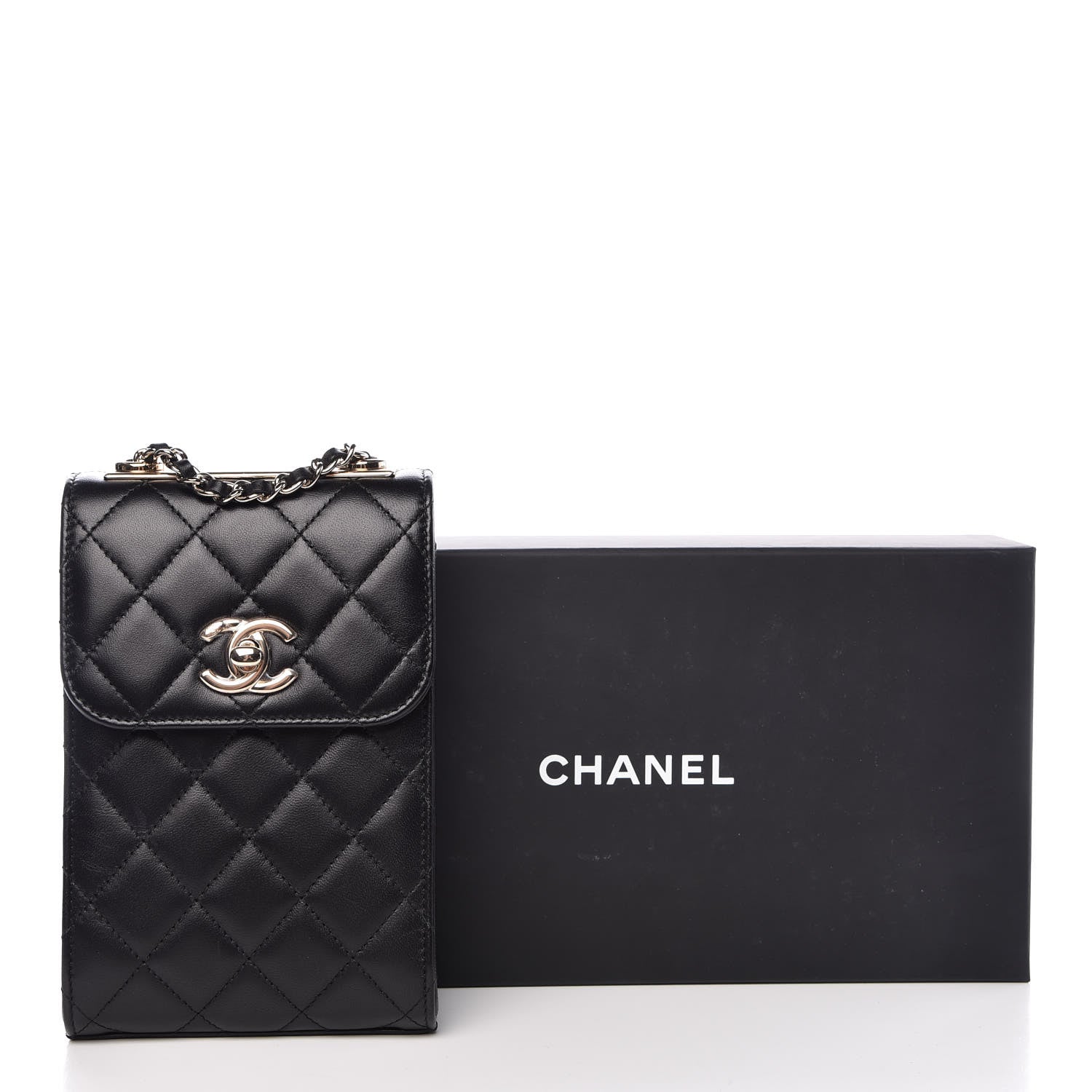 Chanel Lambskin Quilted Trendy CC Phone Holder Black 13 of 13