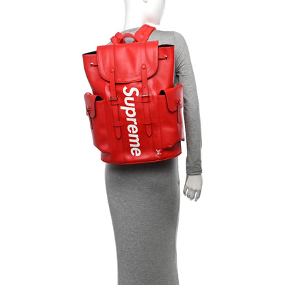 Louis Vuitton X SUPREME Epi Christopher Backpack PM Red 2 of 9