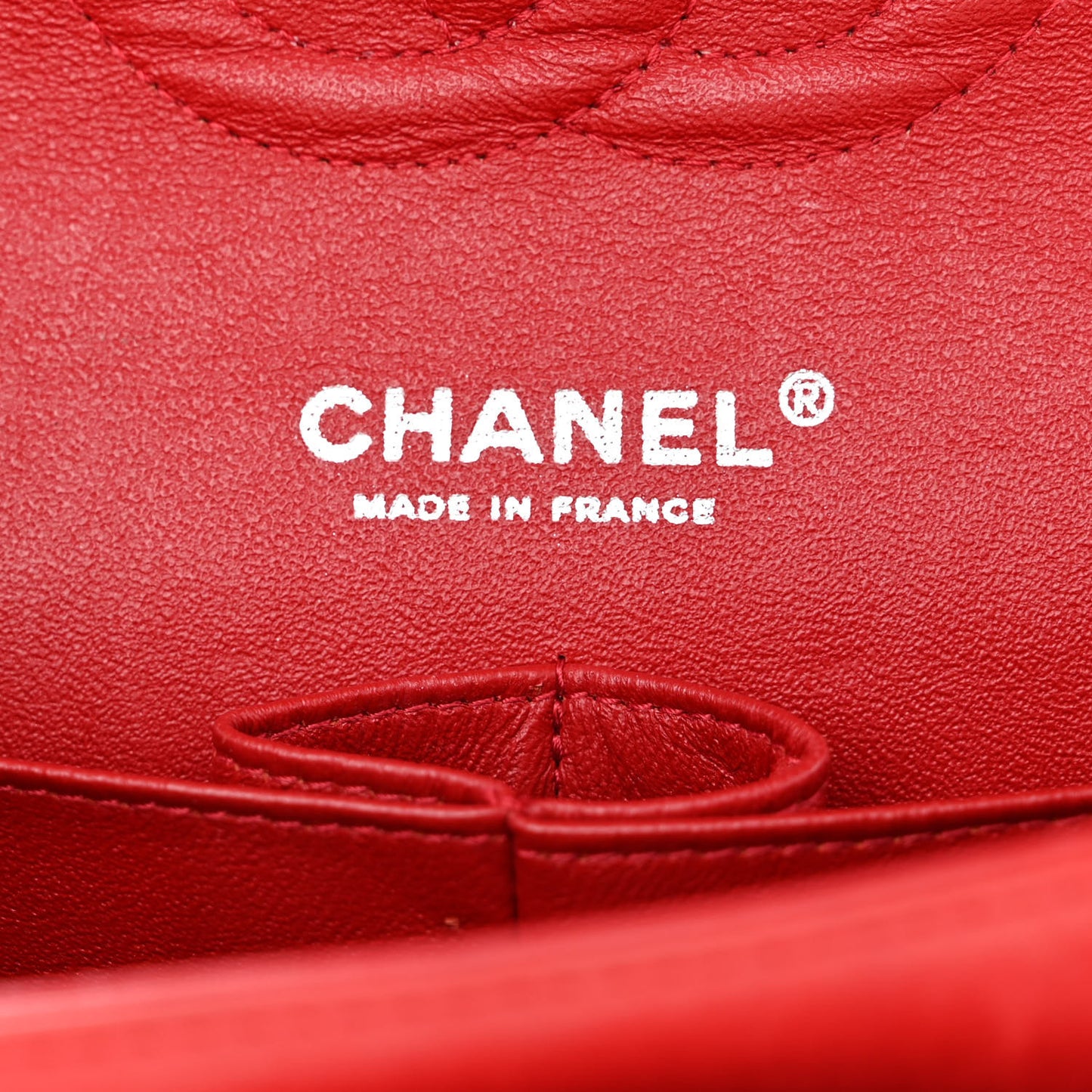 Patent Calfskin Quilted Medium Double Flap Red
